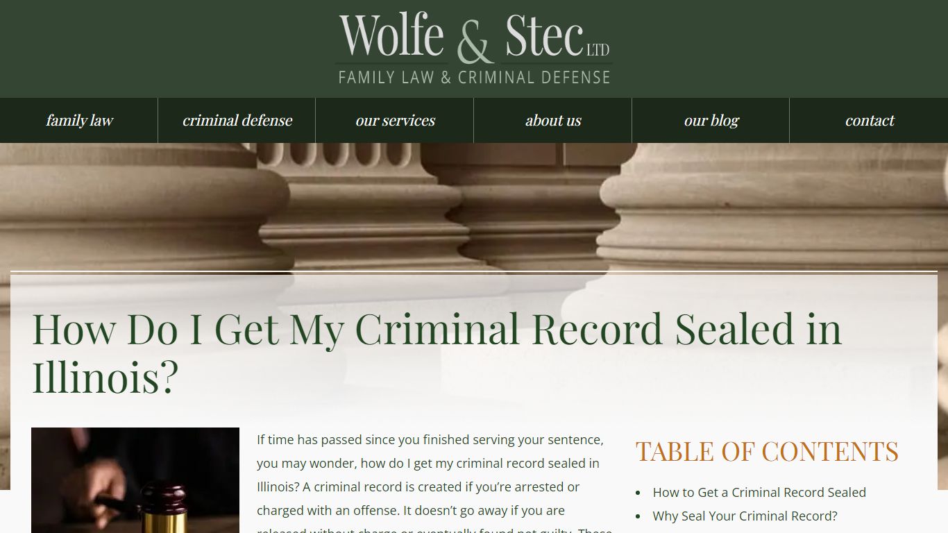 How Do I Get My Criminal Record Sealed in Illinois? - Wolfe & Stec