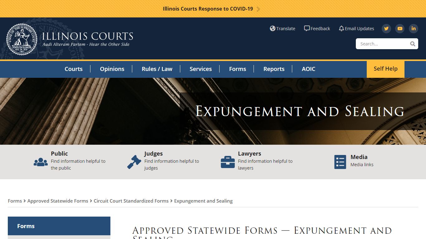Expungement and Sealing | Office of the Illinois Courts